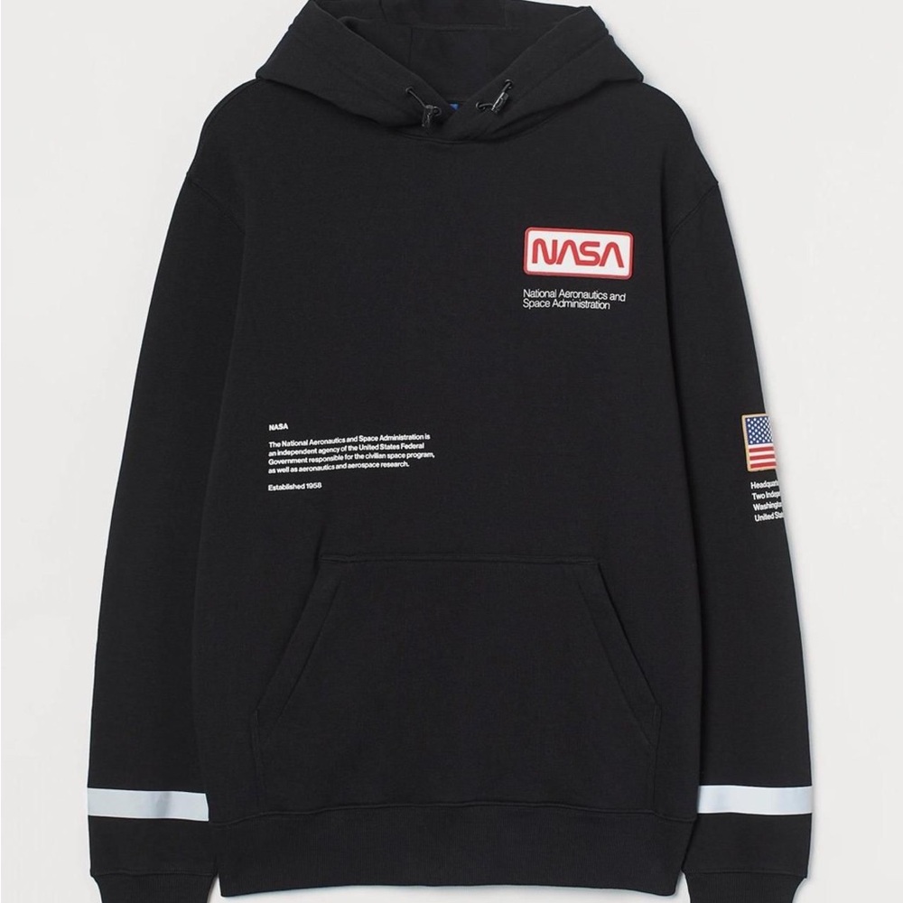 H&M Black Sweatshirt with Reflective Stripes